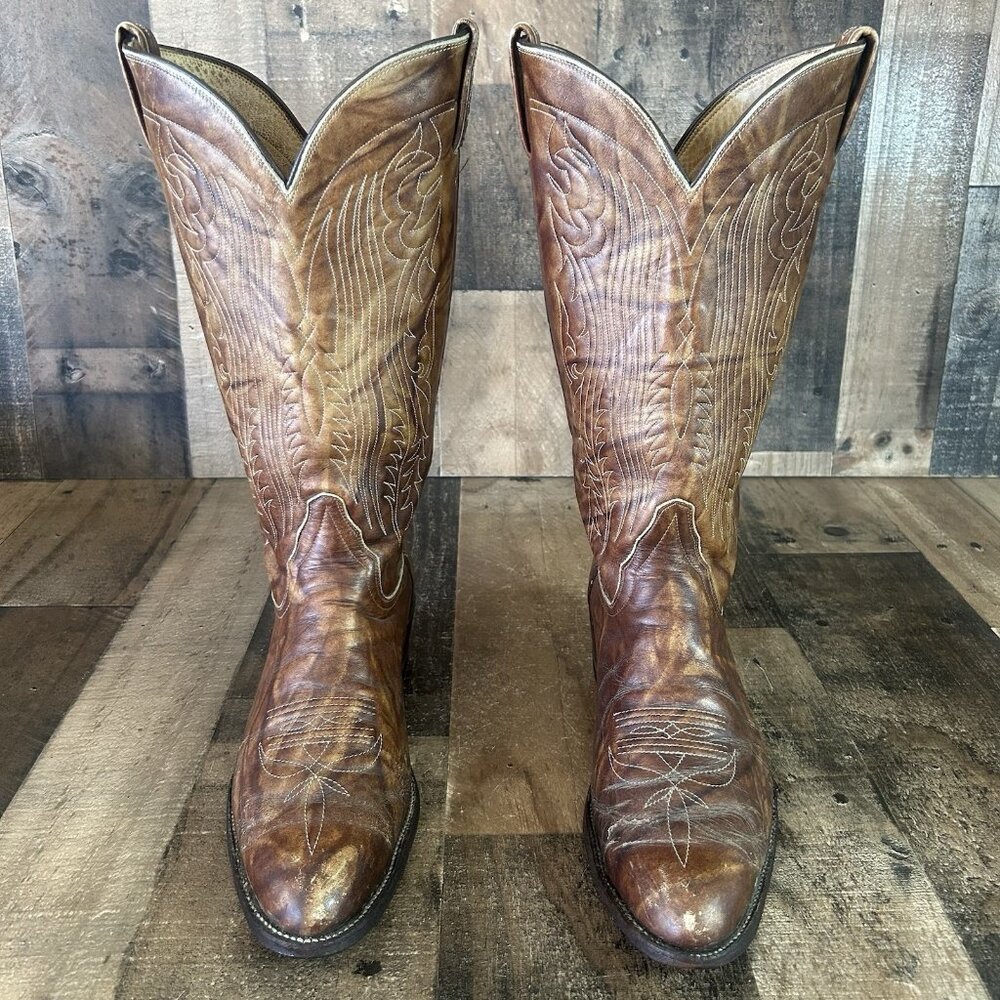 Tony Lama Vintage Gold Label Western Cowboy Boots Mens 11 B